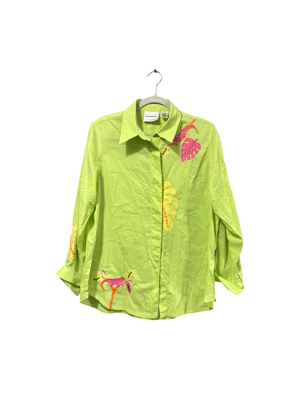 Michael Simon New York 100% cotton embroidered sequin top size M - Picture 2 of 9